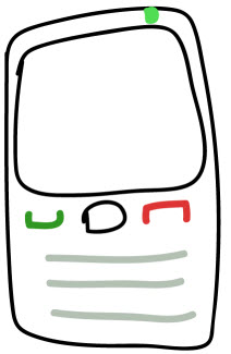 Hand-drawn Blackberry mobile phone