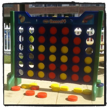 Giant Connect 4 game outdoors