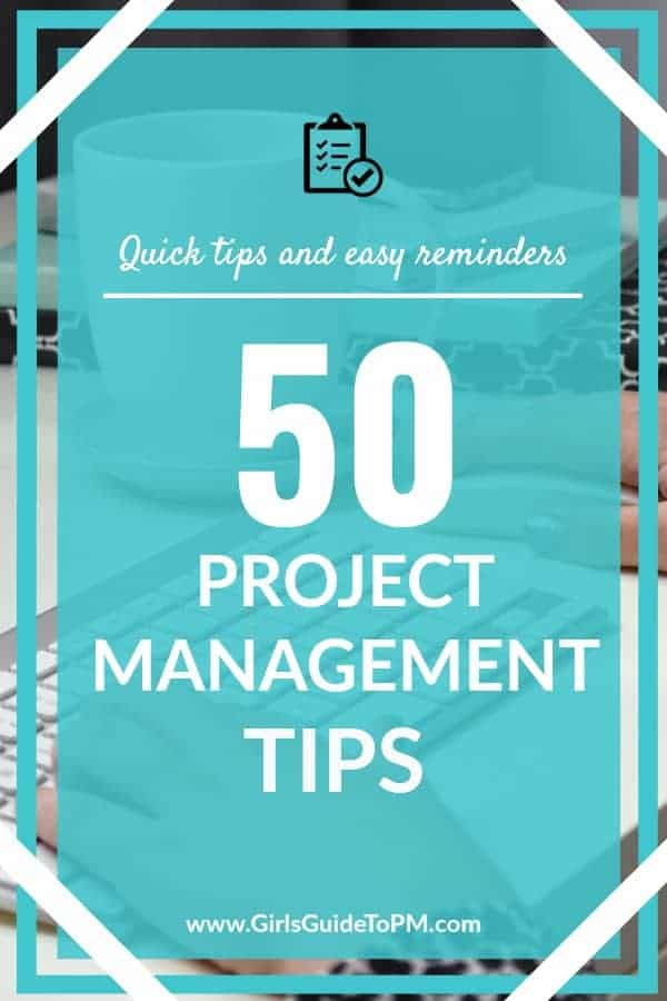 50 quick project management tips pin image
