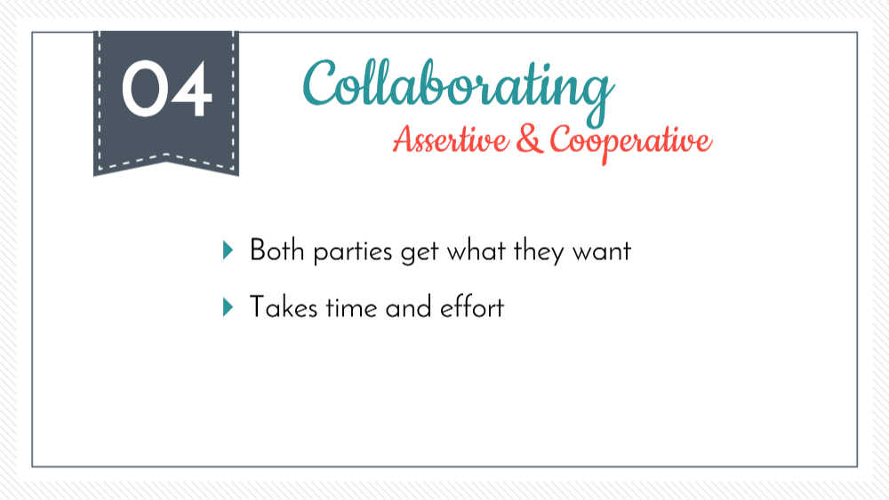 collaborating as a way to resolve conflict