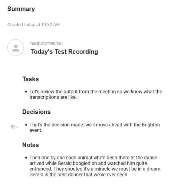 Automated Meeting Reports, Transcripts, Notes, Video, Coaching