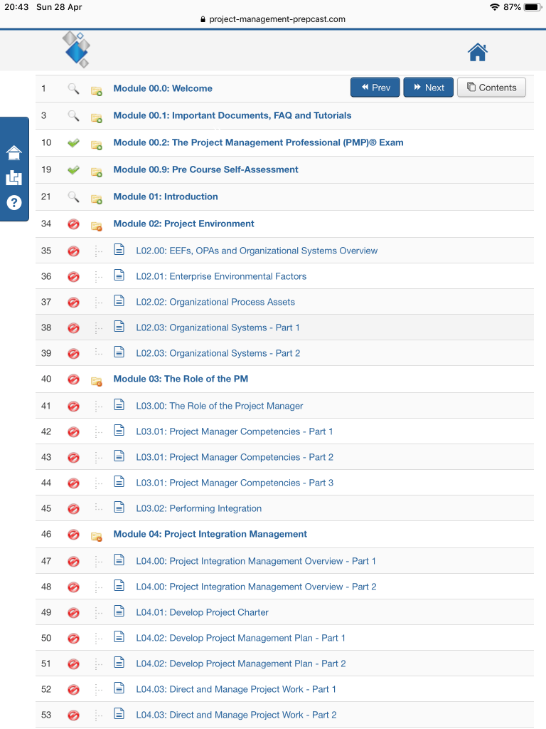 Cornelius Fichtner PMP training screenshot