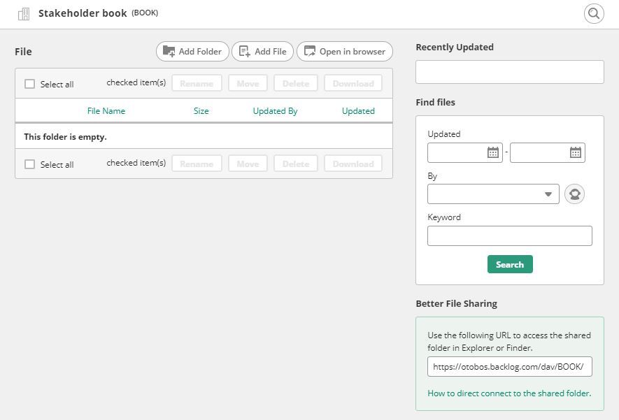 Backlog file sharing