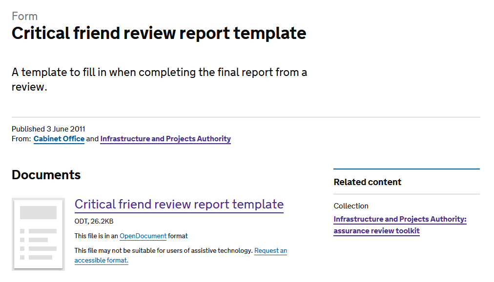 critical friend review report template