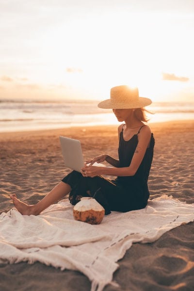 woman on the beach