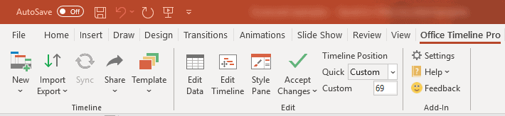 Office Timeline Menu Option