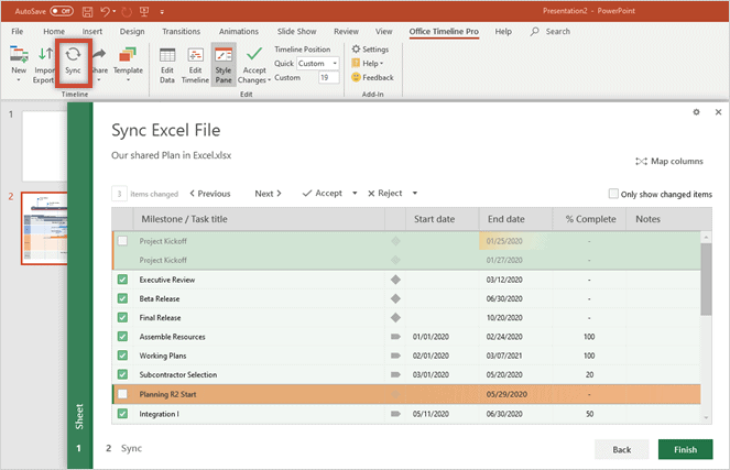 sync excel file