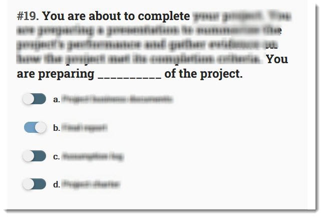 master of project academy simulator sample question