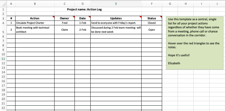 How To Use An Action Log Free Template