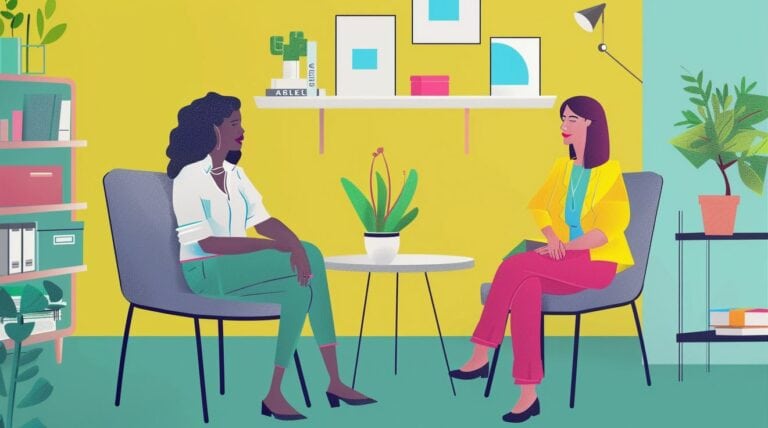 People sitting at a desk.