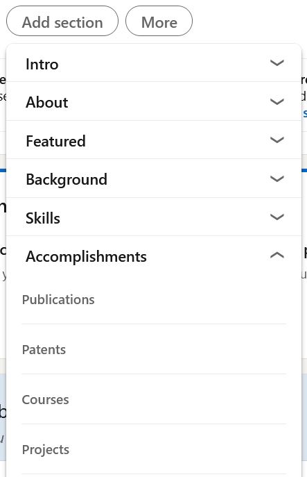 How to add projects section on LinkedIn