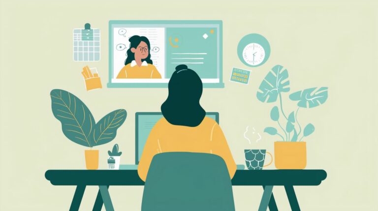 Woman sitting at a desk