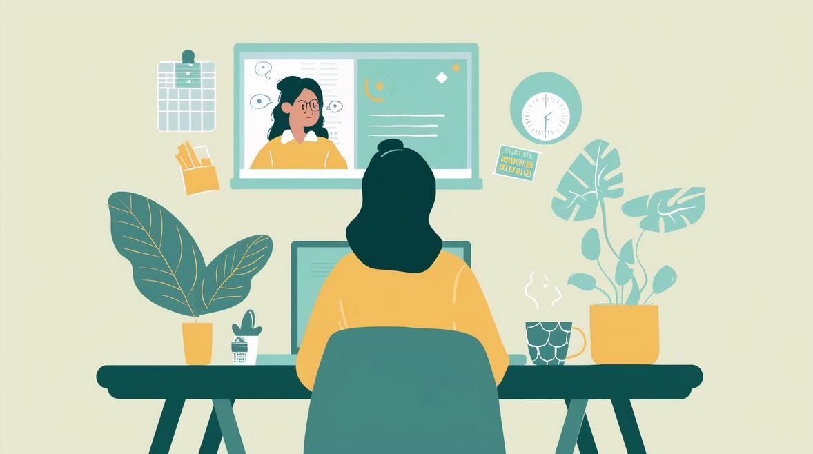 Woman sitting at a desk