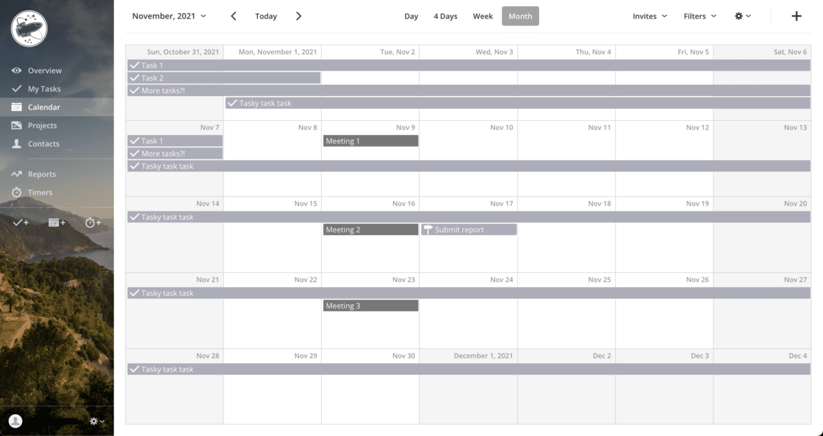 Apollo HQ calendar view