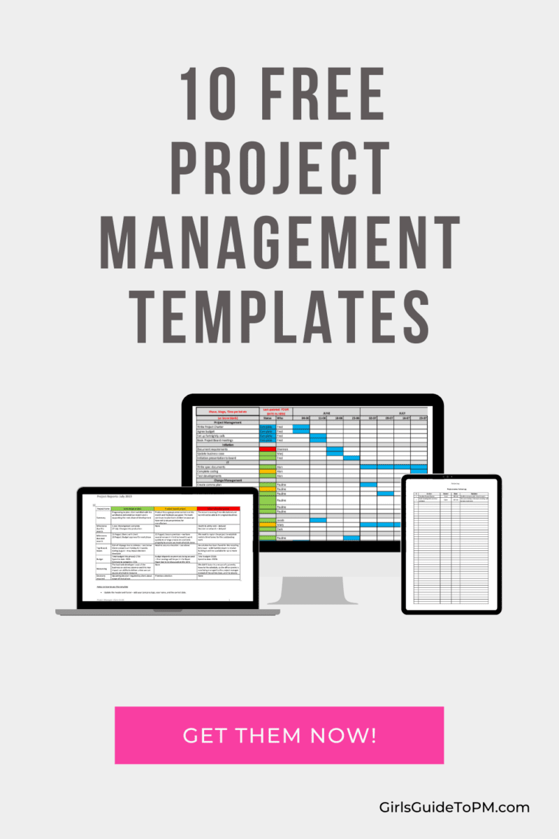 Mockup of various screens showing different project management templates