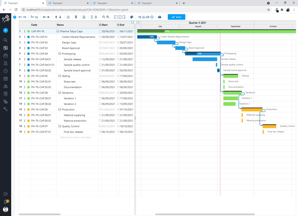 gantt chart view