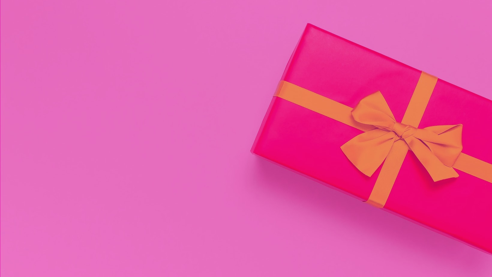 Gift with pink wrapping paper