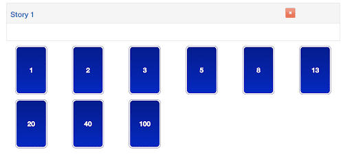 Set of planning poker cards showing numbers for estimating