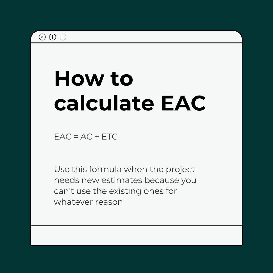 How to calculate EAC=AC+ETC