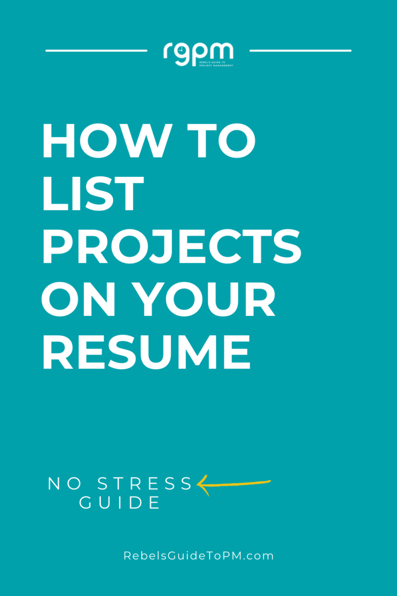 how to list projects on your resume