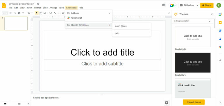 SlideKit accessed via Google Slides