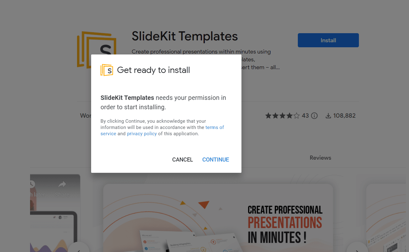 Slidekit install screen