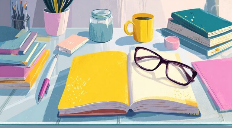 Book open on a desk