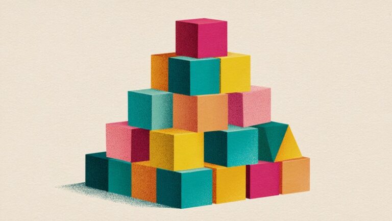Pile of coloured blocks