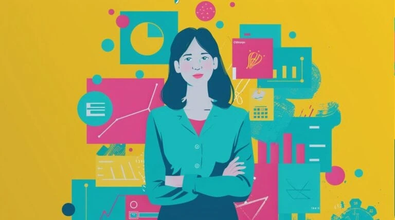Project manager wearing a blue jumper