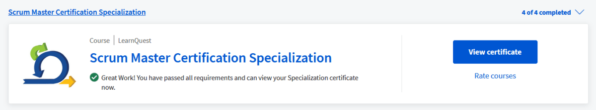 scrum master certification specialization