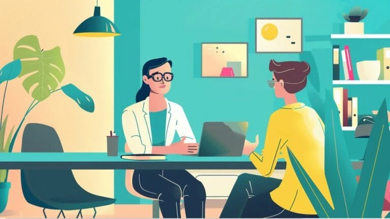 Colleagues sitting at a desk