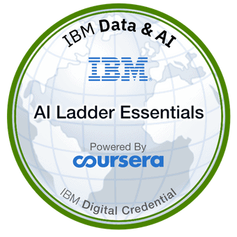IBM badge for the AI ladder course