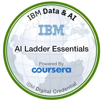 IBM badge for the AI ladder course