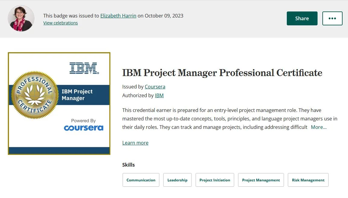 IBM Credly badge