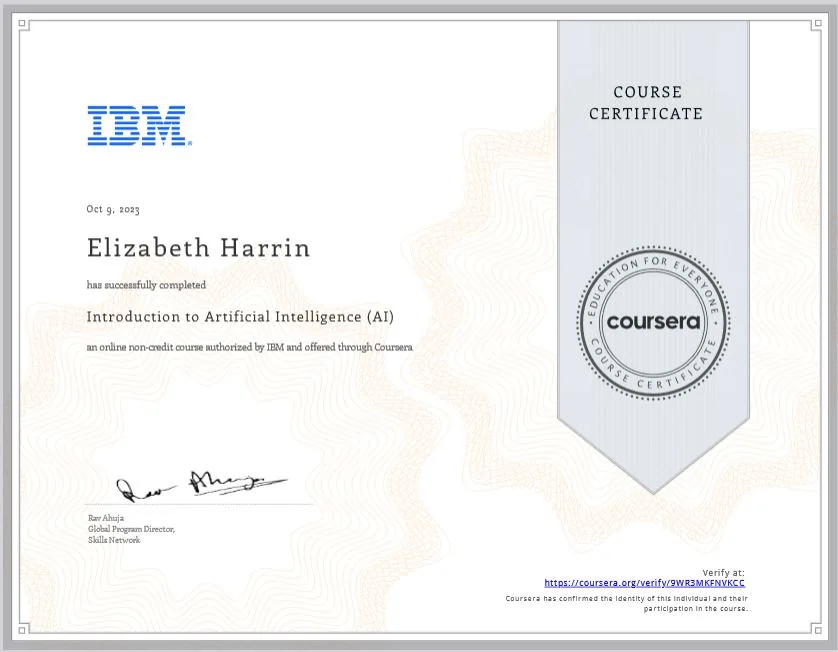 Introduction to AI certificate for LinkedIn