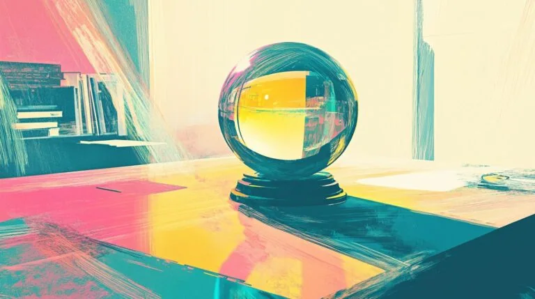 Crystal ball on a desk