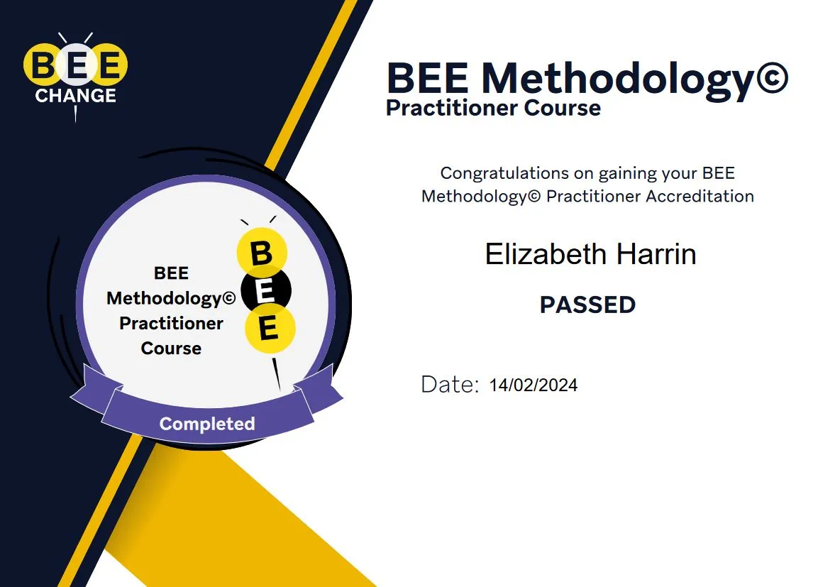 My BEE Practitioner course certificate