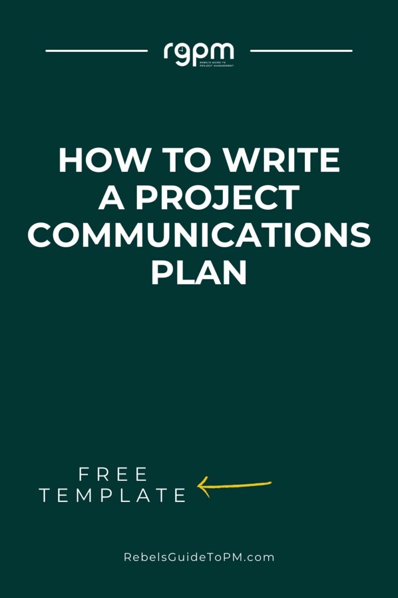 how to write a project communications plan