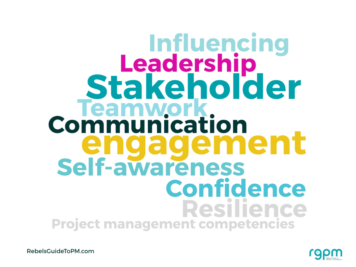 word cloud of project management competencies