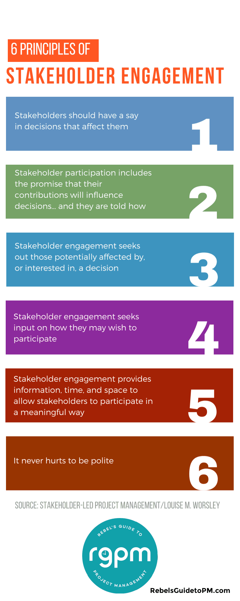 6 principles of stakeholder engagement infographic