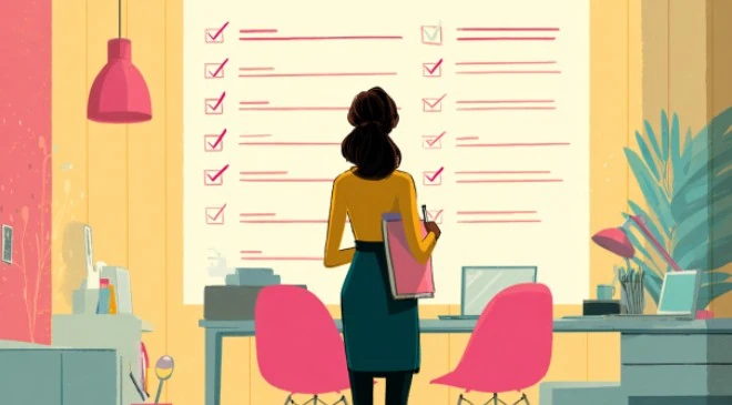 How to use an action log (& free template) 3 Woman looking at To Do list