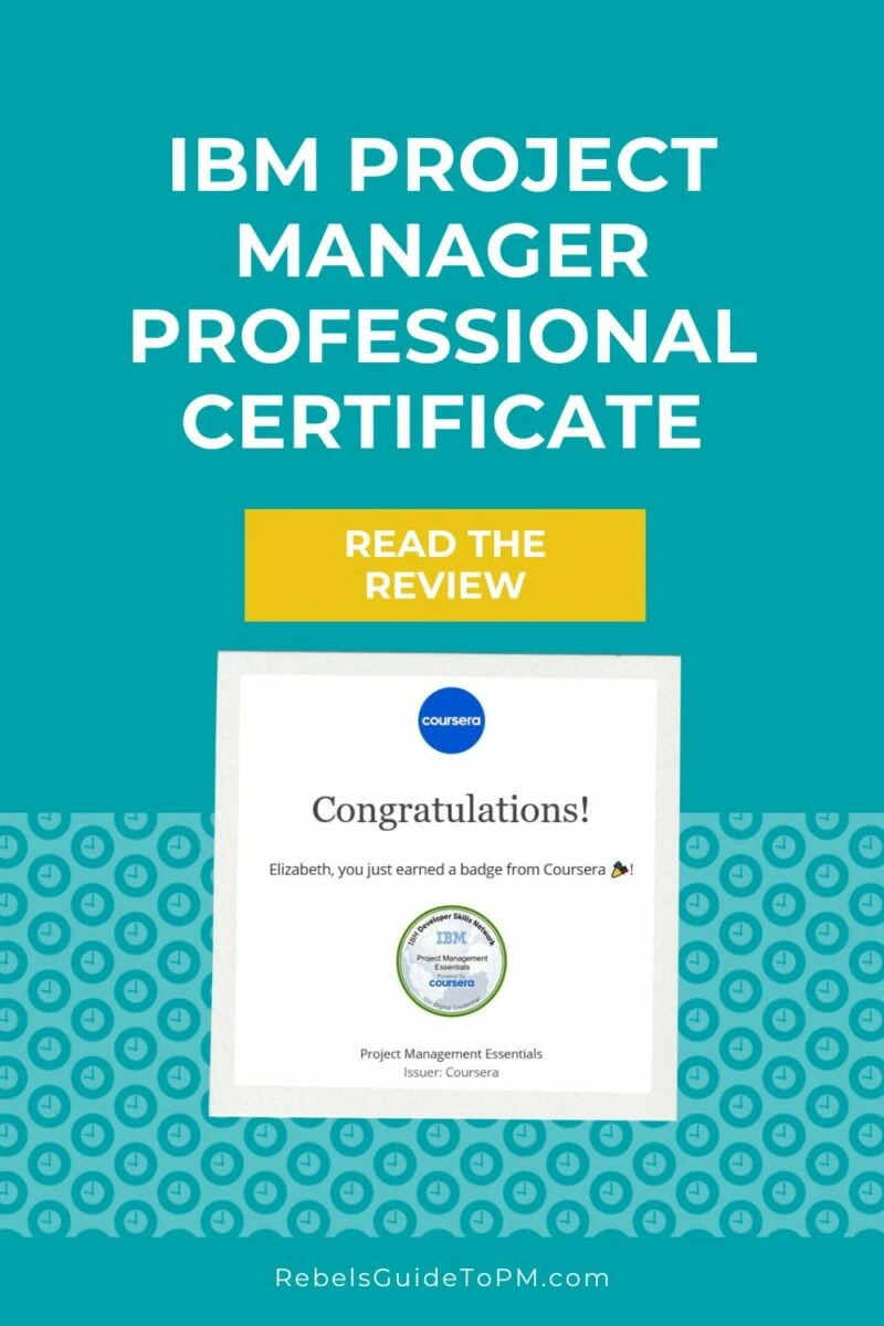 pin image with text: ibm project manager professional certificate review