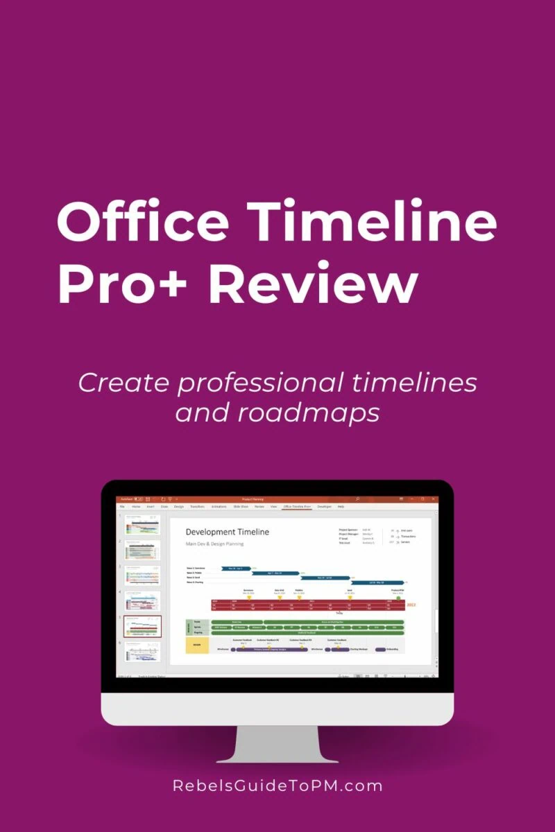 pin image with text: office timeline pro+ review