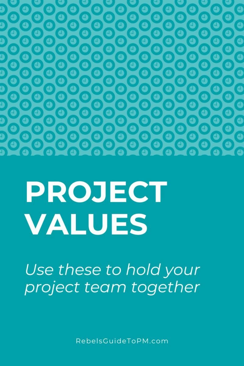 pin image with text: project values use these to hold your team together
