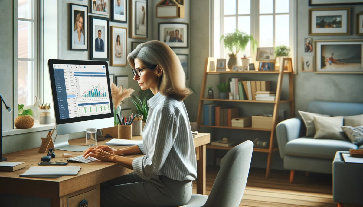 ChatGPT created image of female project manager at work in home office