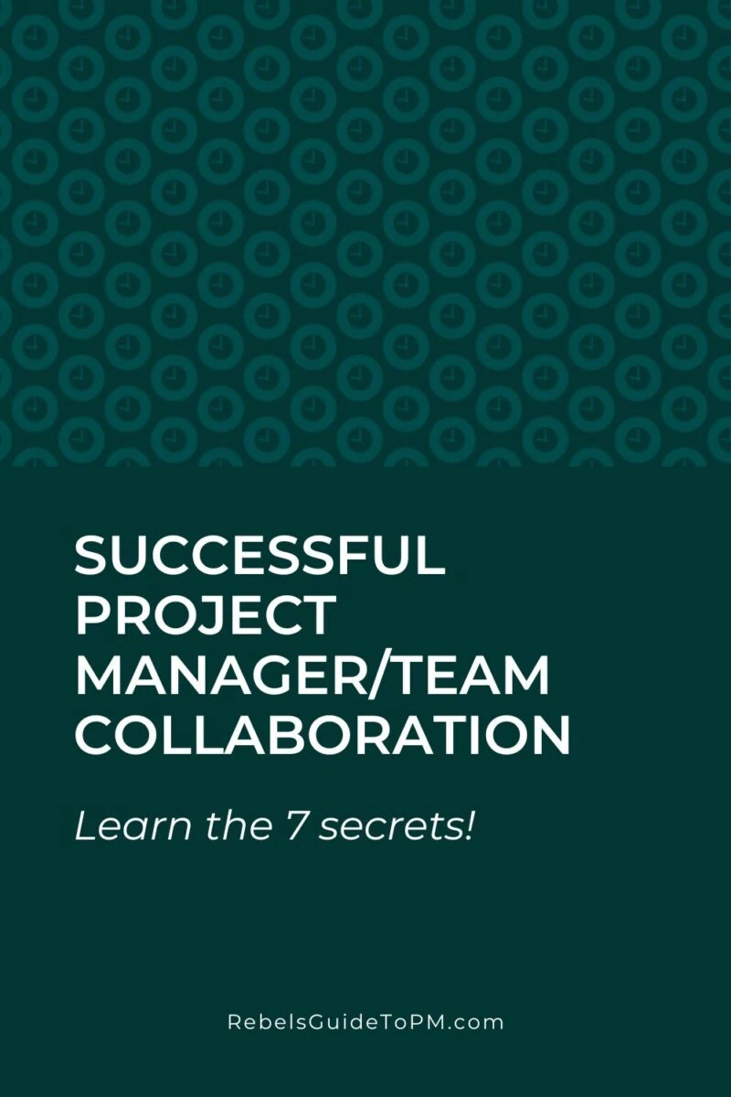 pin image with text: successful project manager/team collaboration