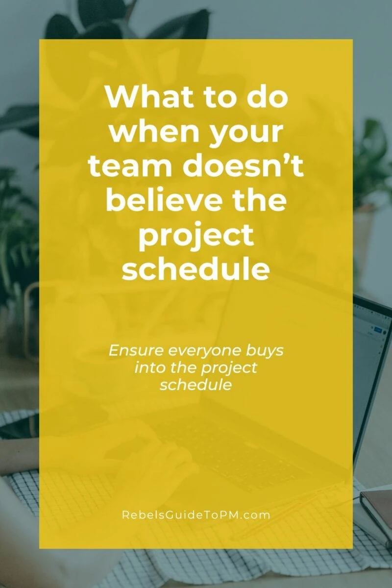 pin image with text: what to do when your team doesn't believe the project schedule