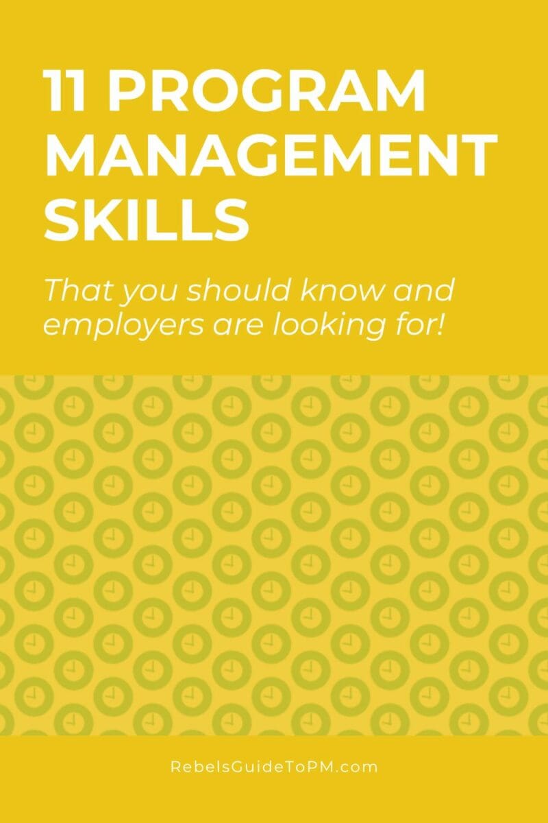 pin image with text: 11 program management skills that you should know and employers are looking for