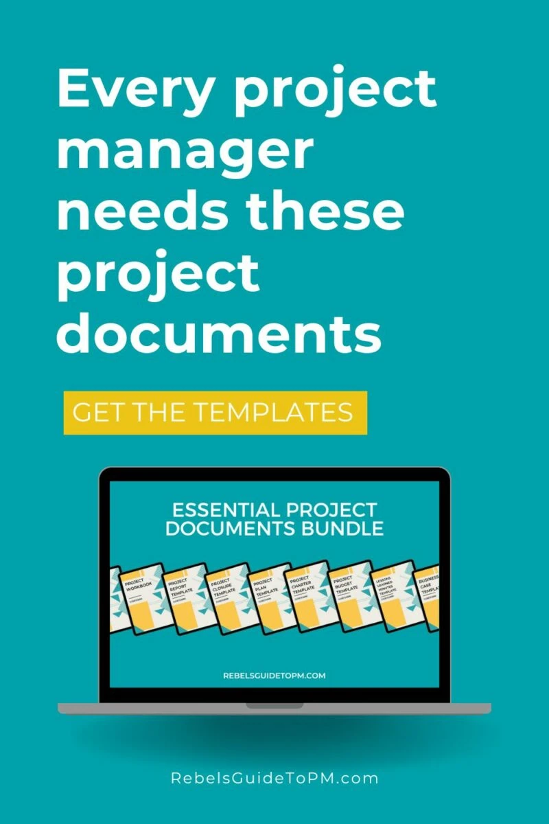 pin image with text: every project manager needs these project documents - get the templates