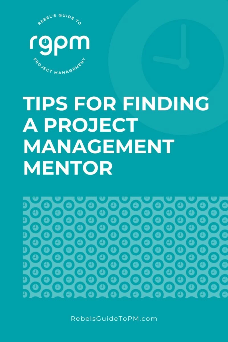 pin image with text: tips for finding a project management mentor